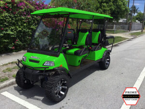 Green Lifted 6 Passenger Golf Cart fernandina beach golf cart rental, golf cart rentals